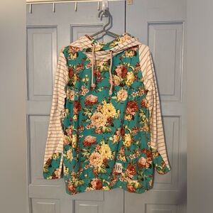 Stripes & Floral hoodie